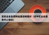 宝安企业免费网站建设哪里好（宝安区企业服务中心地址）