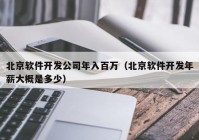 北京软件开发公司年入百万（北京软件开发年薪大概是多少）