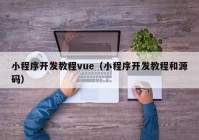 小程序开发教程vue（小程序开发教程和源码）