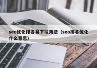 seo优化排名易下拉用法（seo排名优化什么意思）