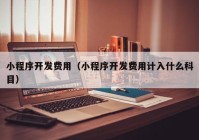 小程序开发费用（小程序开发费用计入什么科目）