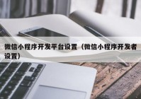 微信小程序开发平台设置（微信小程序开发者设置）