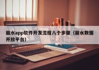 丽水app软件开发流程八个步骤（丽水数据开放平台）