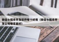 微信小程序开发软件哪个好用（微信小程序开发公司哪家最好）