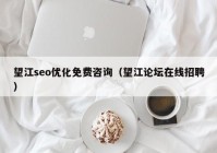 望江seo优化免费咨询（望江论坛在线招聘）