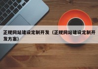 正规网站建设定制开发（正规网站建设定制开发方案）