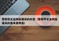 营销型企业网站建设的内容（营销型企业网站建设的基本原则是）