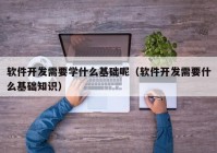 软件开发需要学什么基础呢（软件开发需要什么基础知识）