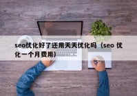 seo优化好了还用天天优化吗（seo 优化一个月费用）