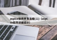 aspice软件开发流程(二)（aspice软件详细设计）