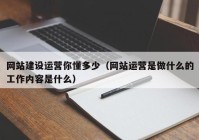 网站建设运营你懂多少（网站运营是做什么的工作内容是什么）