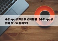 手机app软件开发公司排名（手机app软件开发公司有哪些）