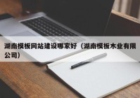 湖南模板网站建设哪家好（湖南模板木业有限公司）