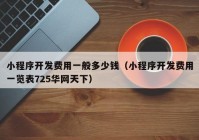 小程序开发费用一般多少钱（小程序开发费用一览表725华网天下）