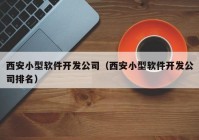 西安小型软件开发公司（西安小型软件开发公司排名）