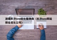 湖南长沙seo优化服务商（长沙seo网站排名优化公司）